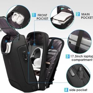 BANGE Men's Anti-Theft Backpack,Waterproof Fashion Travel Backpacks,High Tech Backpack with USB3.0 Charging Port,Business Laptop Backpack Fits 17.3 Inch Notebook…